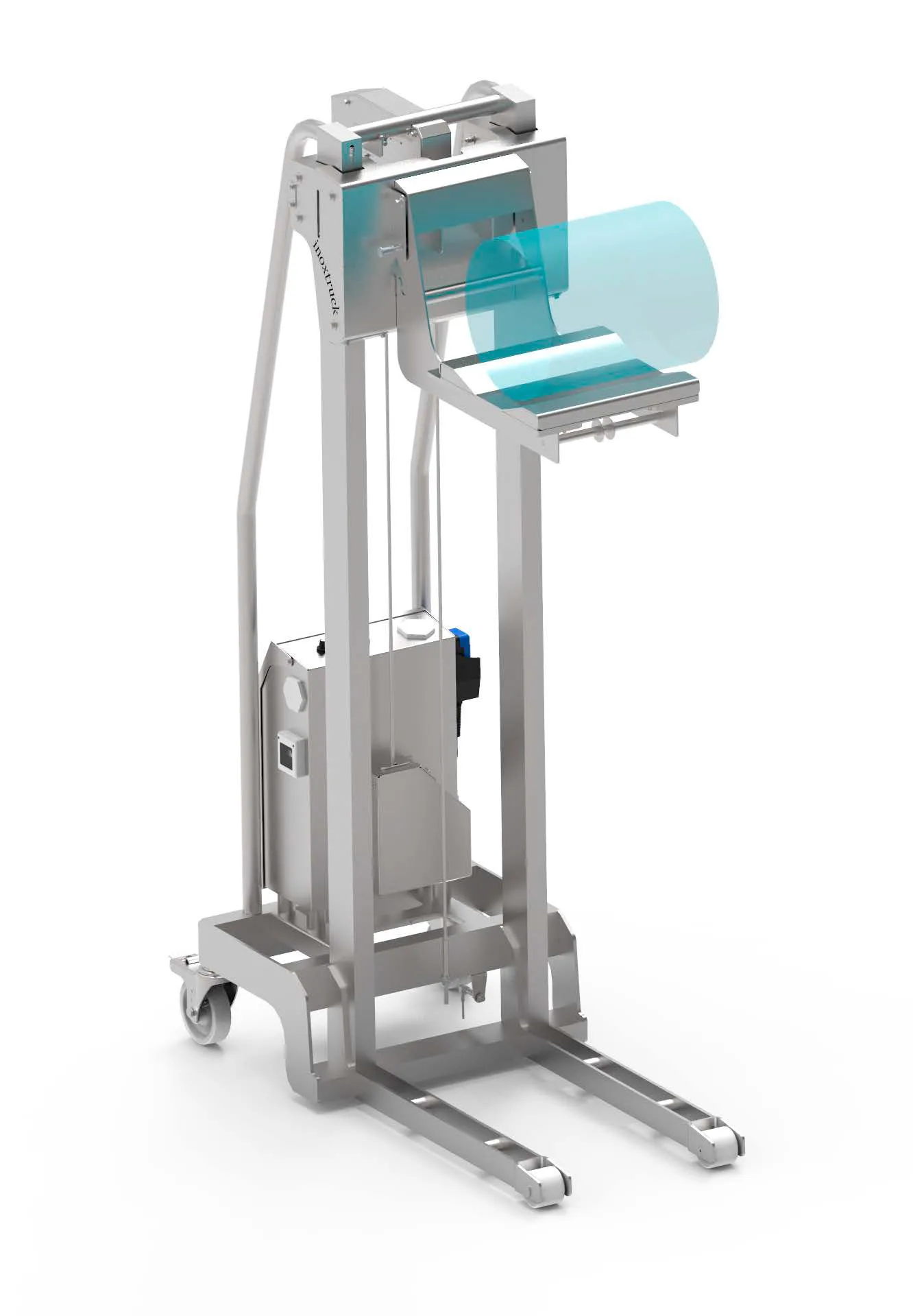 EMS300- Electromanual stacker Inoxtruck for reel handling EMS300- Electromanual stacker Inoxtruck for reel handling