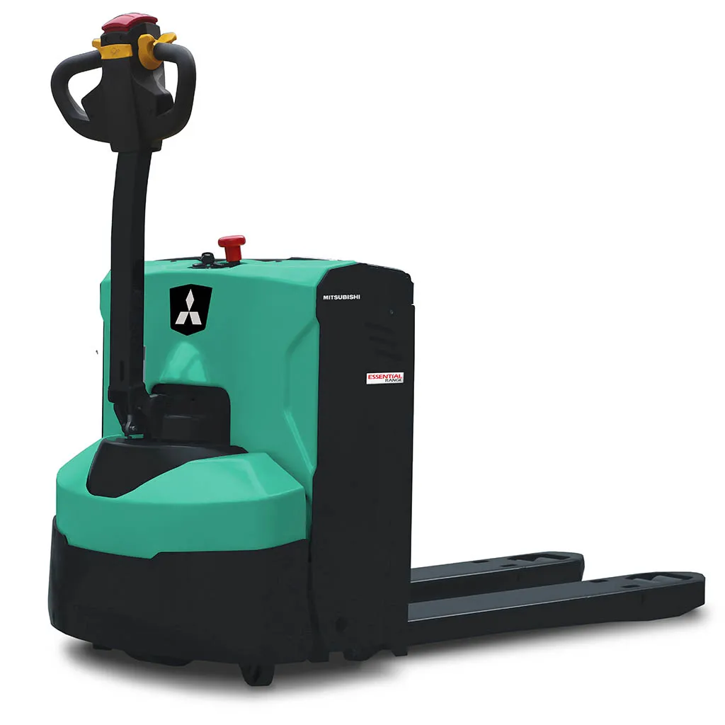 Transpaleta Eléctrica Gama Essential de Mitsubishi detalle timón
