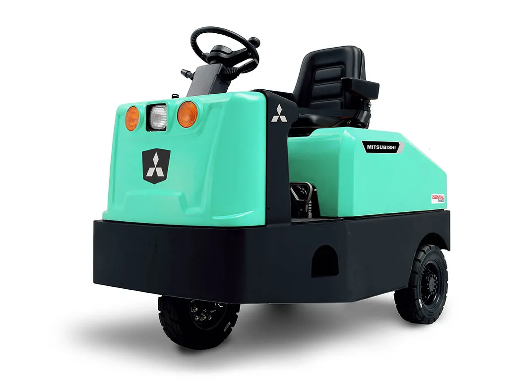 Carretilla Remolcadora Tractor de Arrastre Essential de Mitsubishi vista trasera-lateral